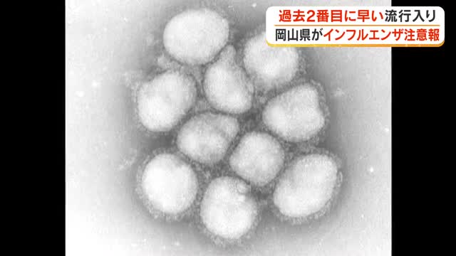 岡山県内全域にインフルエンザ注意報を発令　過去２番目の早さ　医療機関も早めのワクチン接種を呼びかけ