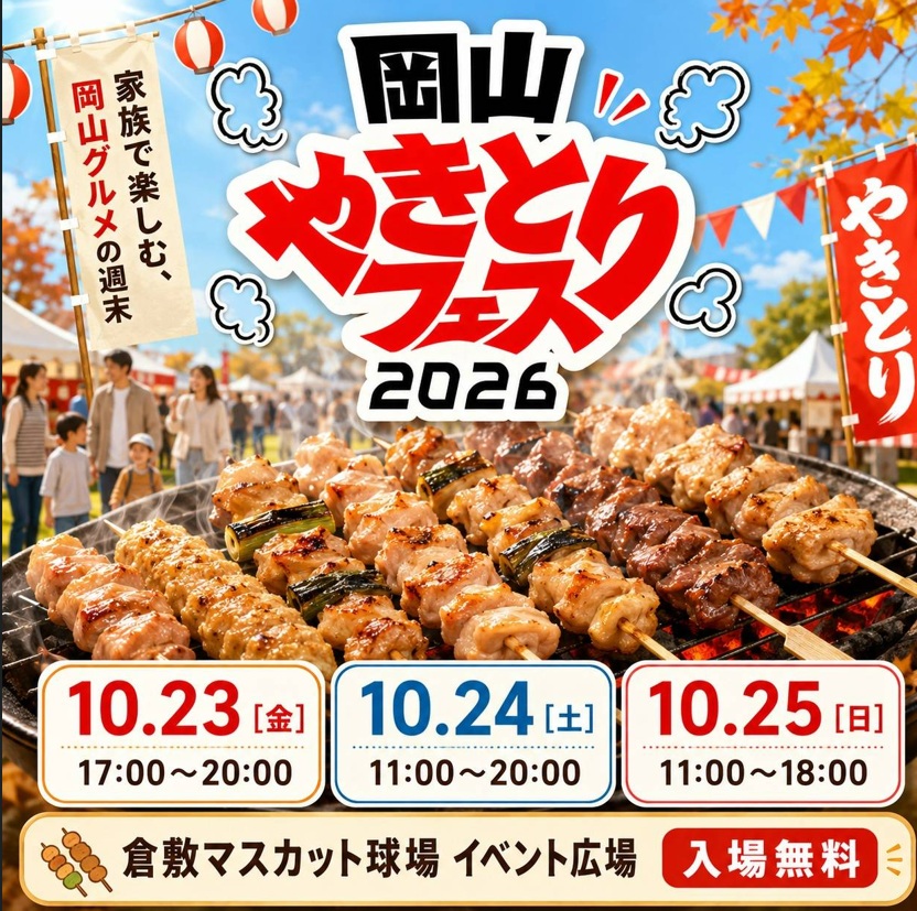 【イベント】倉敷で焼き鳥の祭典　「やきとりフェス」が１０月開催【岡山】