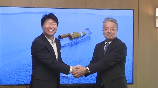 洋上風力発電設備「モノパイル」の土台生産を国内で担う笠岡市のオンリーワン企業が知事を表敬訪問【岡山】